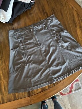 Exofficio Charcoal A-Line Skirt with Front and back Pockets size 4